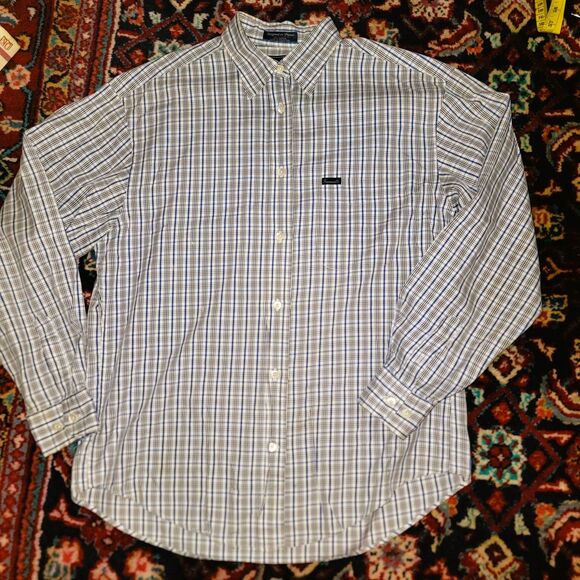 RARE FACONNABLE Albert Goldberg France Mens Dress Button Up Casual Plaid Shirt S - Picture 8 of 16